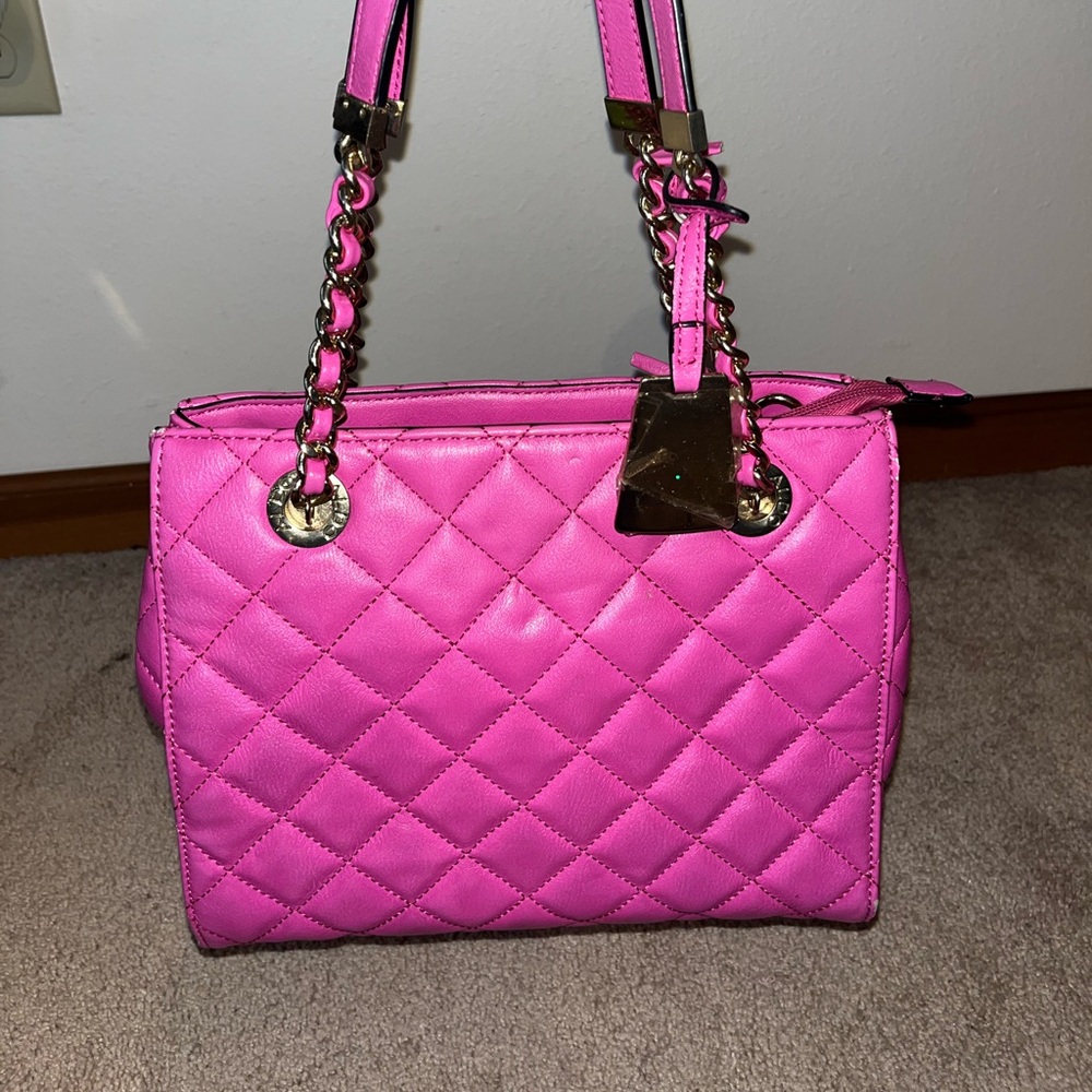 Pink Aldo bag with gold straps